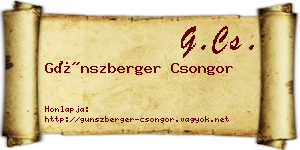 Günszberger Csongor névjegykártya